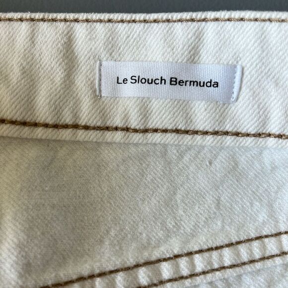 Frame Denim Le Slouch Bermuda Jean Shorts Ecru Size 27 - Picture 5 of 13